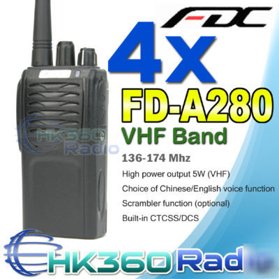 4X feidaxin fd-A380 vhf 136-174MHZ radio +earp FDA380