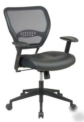 Office star air grid office chair (leather seat)