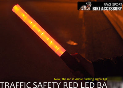 [rmg] bike traffic safety red led baton
