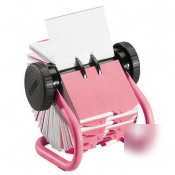 Rolodex pink rotary card file - 200 card capacity