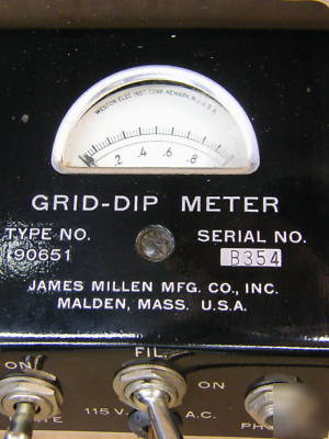 James millen grid dip meter. ca 1949, w/ all coils