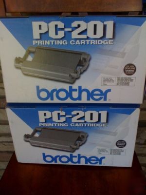 New lot of 2 genuine brother pc-201 toner cartridge