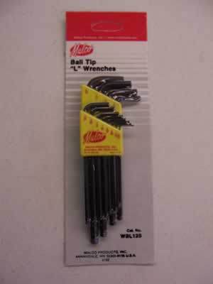 Malco WBL12S set of 12 ball tip hex wrenches ac tools