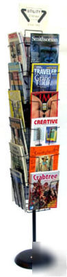 New 1 - 24 pocket magazine & catalog display spinner 