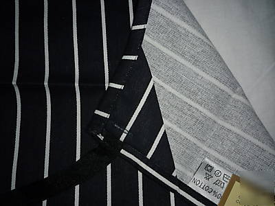 New butchers apron, blue stripe. large size. /tagged