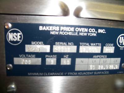 Bakers pride 4 pie electric pizza oven E541 