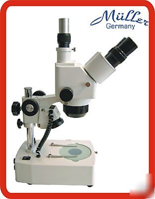 New trinoculare zoom microscope 10-160X dual halogen 