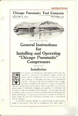 1911 bulletin chicago pneumatic compressor instructions