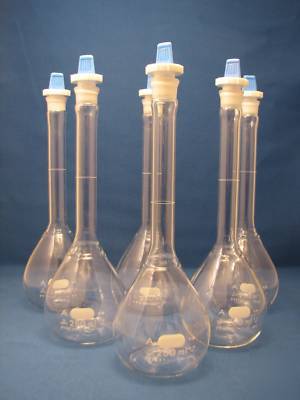 PyrexÂ® 250ML volumetric flask class a 5642 lot of 6
