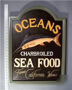Oceans sea food decor restaurant wooden sign 21
