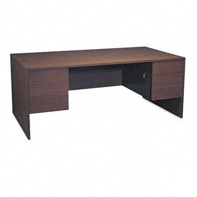 Global ind genoa series double pedestal desk mahogany