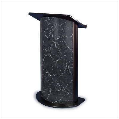 Pyrenees marble lectern with black anodized aluminum