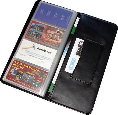 New 96 business card holder w/ pers. buss. cards pocket