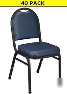 New nps 9204 (40 pack) midnight blue vinyl stack chairs