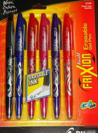 New 30 pilot frixion erasable gel pens hot colors
