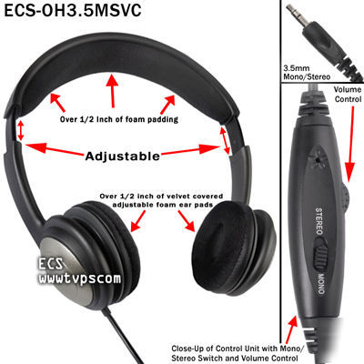 OH3.5MSVC deluxe 3.5 mm mono / stereo over head headset