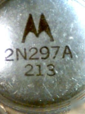 2 rare 2N297A pnp germanium power transistors, motorola