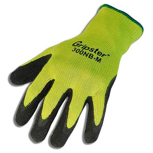 Gripster glove - neon yellow / black rubber palm - lg