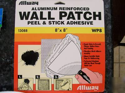 Allway aluminum reinforced wall patch 8X8 peel & stick