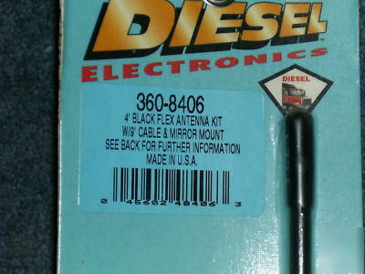 Diesel professional 4' cb antenna mirror mount 360-8406