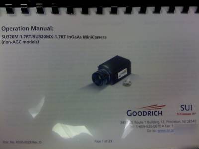Sensors unlimited goodrich camera ingaas SU320M-1.7