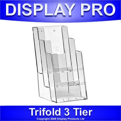 1/3RD A4 trifold 3 tier leaflet holder dispenser stands