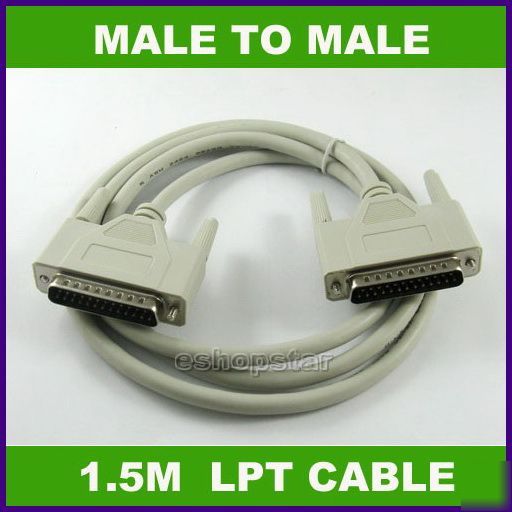 5FT DB25 25PIN male to male extension cable for printer