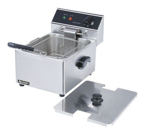 Adcraft df-6L commercial deep fryer w/ cover 15 lbs/hr