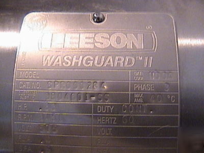 New leeson washguard ii 3450 rpm 3PH continuous motor
