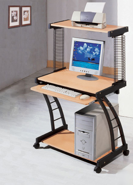 New maple computer desk with printer stand roll style