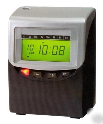 Electronic self-calculating card-based time recorder