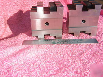 Lufkin 906 matched pair v-blocks hardened w/clamps wow 