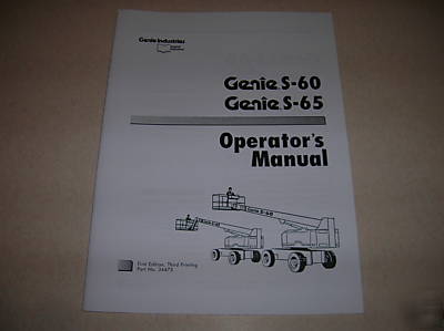 Genie s-60 s-65 boomlift operators manual S60 S65 