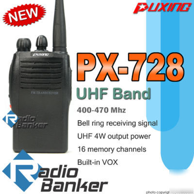 Puxing px-728 uhf 400-470MHZ+ earpiece+car cable