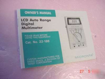 Micronta lcd auto range digital multimeter model 22-188