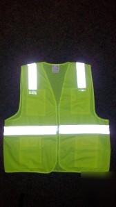 Traffic safety vest class 2 zipper front mesh xl