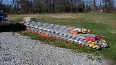 Large extension ladders and walk board