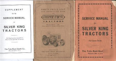 3 silver king tractor manuals service operator parts