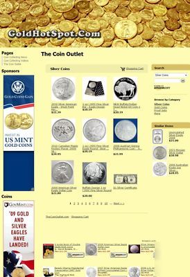 Established gold and silver coin store website business