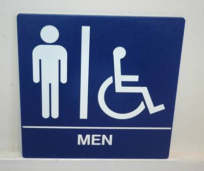 Men + handicap restroom sign 8