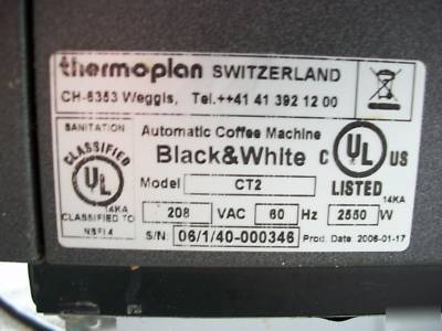 Thermoplan CT2 black&white espresso machine- for parts 