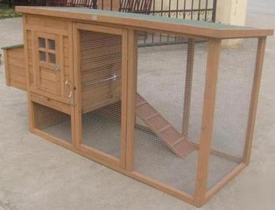 Chicken coop hen house poultry rabbit hutch cage 047AT