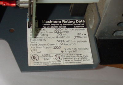Eurotherm ssd 590 drive - 150 hp