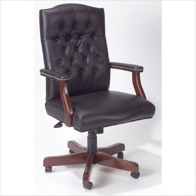 Boss office products italian leather chair black