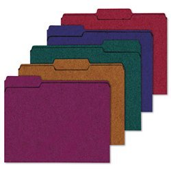 New 100% recycled color file folders, 1/3 cut, 11 pt...