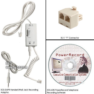 Pc computer phone record recording adaptor and software