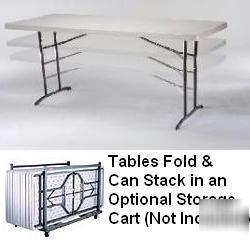 22920 lifetime 6' foot almond folding adjustable table