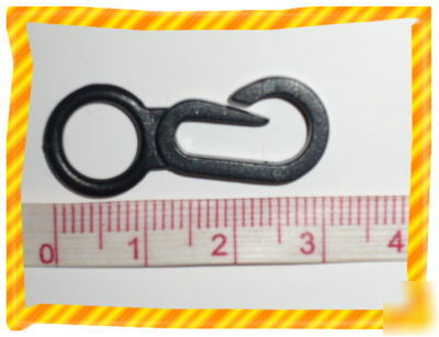 20 pcs black nylon plastic cord snap hook 