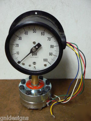 New u.s.gauge limit switch gauge 0-100 psi w/sg seal 