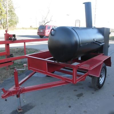 New large charcoal cooker bbq wood smoker grill trailer
